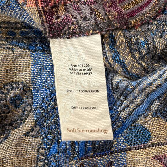 Soft Surroundings Paloma Relaxed Jacket Women’s 1X Vintage Paisley Boho Kimono - Picture 9 of 11